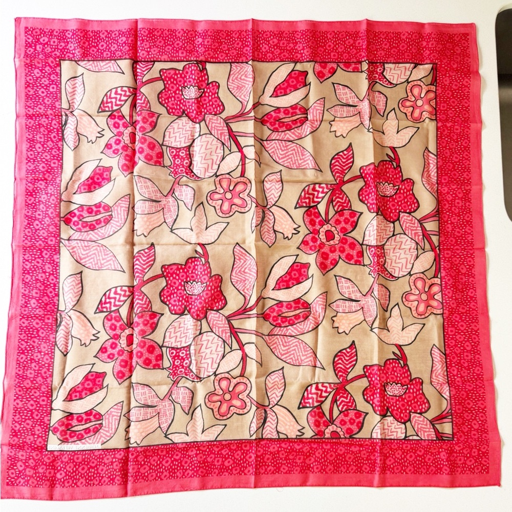 Adrienne Vittadini Vintage Red Flowered Scarf - Picture 4 of 11
